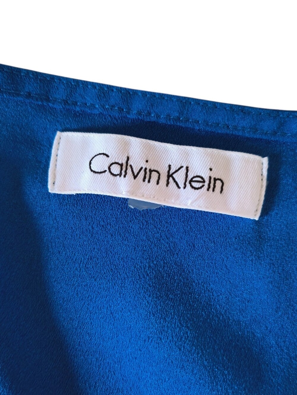 Calvin Klein Blue, White & Black Mixed-Print Cap Sleeve Tunic/Blouse - Picture 6 of 6
